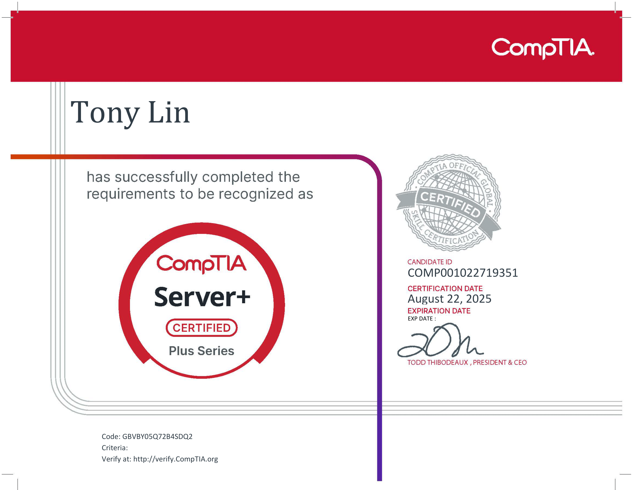 CompTIA Server+ Certification